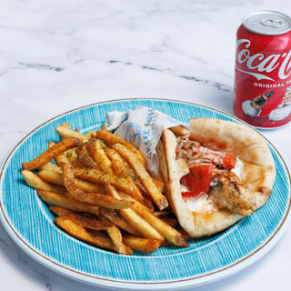 CHICKEN SOUVLAKI PITA COMBO 