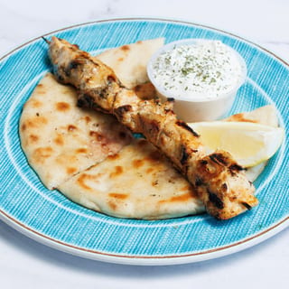 (1) CHICKEN SOUVLAKI SKEWER W/ PITA & TZATZIKI