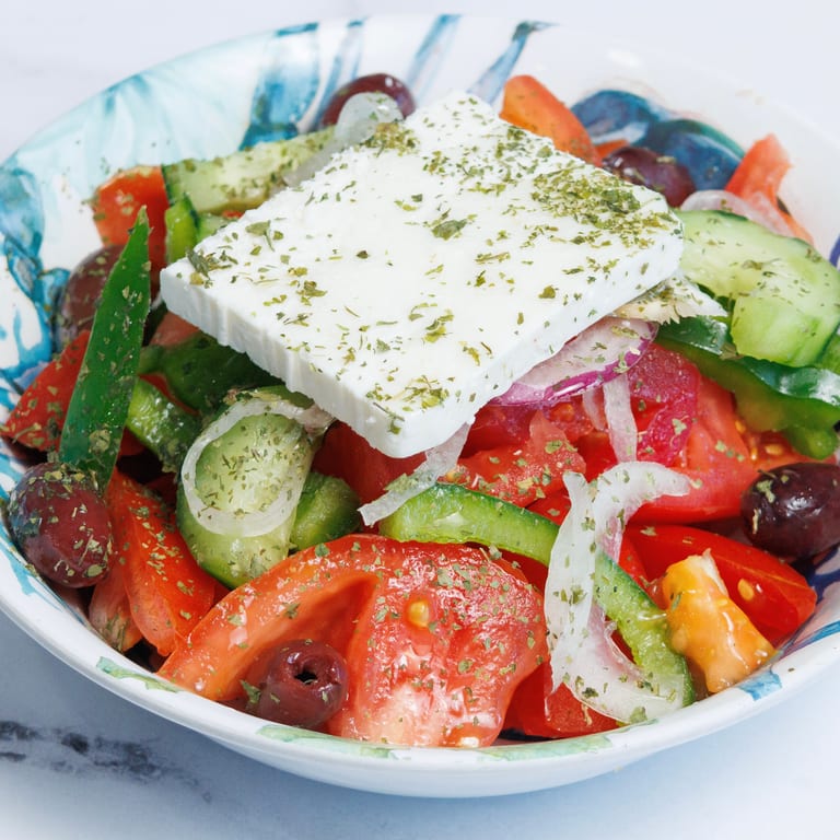 Fresh Horiatiki Salad and Greek Favorites