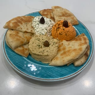 TRIO GREEK SPREADS (tzatziki, kopanisi, hummus) W/PITA 